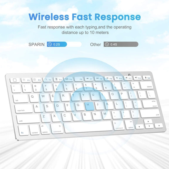 WB-8022 Ultra-thin Wireless Bluetooth Keyboard, Portuguese Keys(Silver)