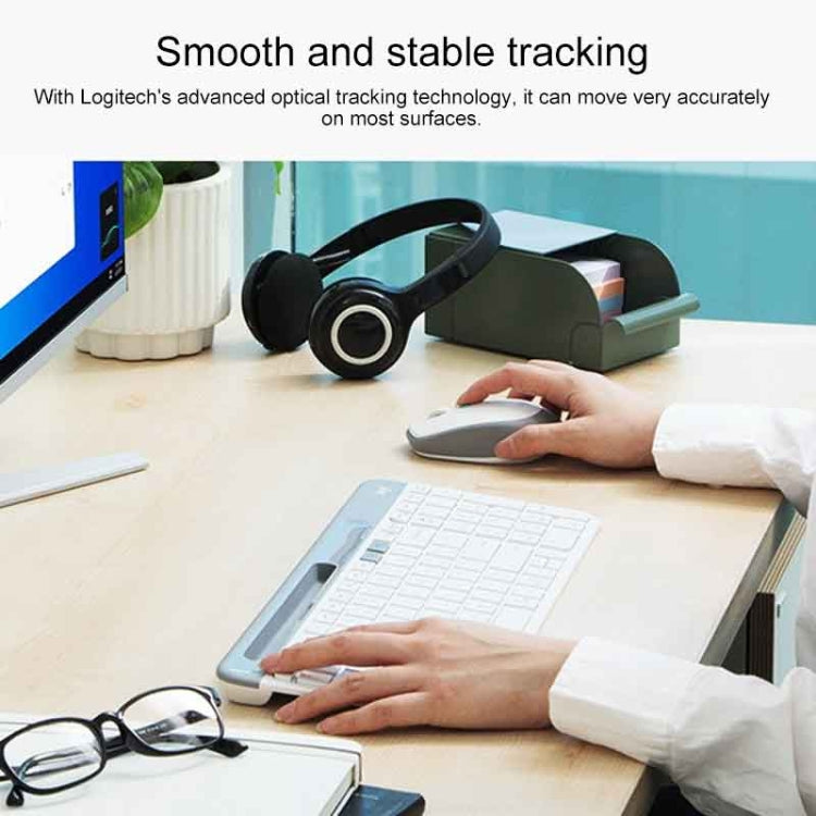 Logitech Voice M380 4 Buttons Smart Voice Input Wireless Mouse (Silver Grey)