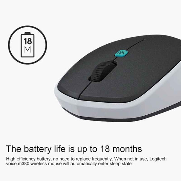 Logitech Voice M380 4 Buttons Smart Voice Input Wireless Mouse (Black)