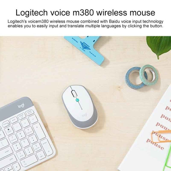 Logitech Voice M380 4 Buttons Smart Voice Input Wireless Mouse (Pink)