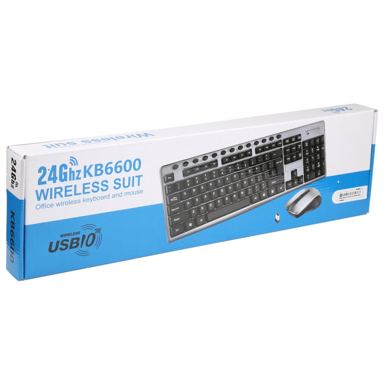 KB-6600 2.4Ghz Office Water-resistant Wireless Keyboard Mouse Set