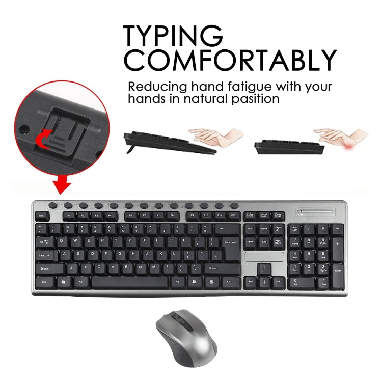KB-6600 2.4Ghz Office Water-resistant Wireless Keyboard Mouse Set