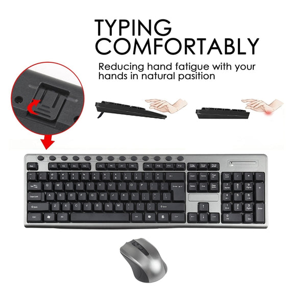 KB-6600 2.4Ghz Office Water-resistant Wireless Keyboard Mouse Set