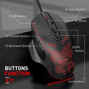 MKESPN X11 7-buttons 7200DPI RGB Wired Macro-definition Gaming Mouse