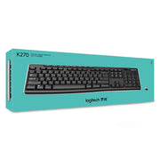 Logitech K270 Single Wireless Ultra-thin Silent Keyboard (Black)