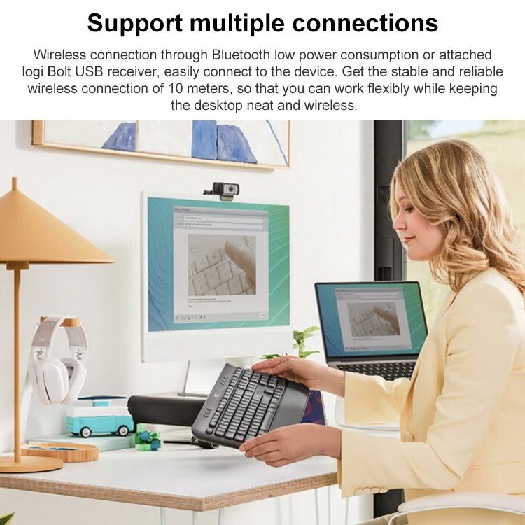 Logitech K650 Wireless Bluetooth Dual Mode Silent Keyboard (White)