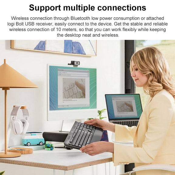 Logitech K650 Wireless Bluetooth Dual Mode Silent Keyboard (White)