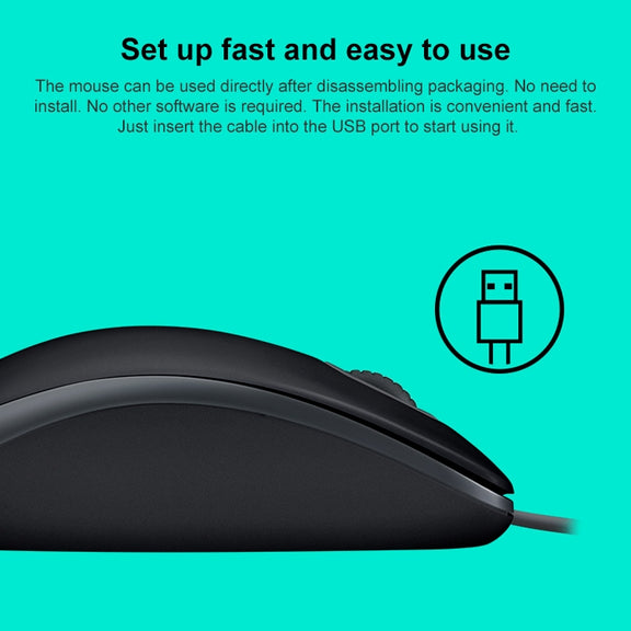 Logitech M110 1000DPI Wired Mouse USB Silent Mouse (Black)