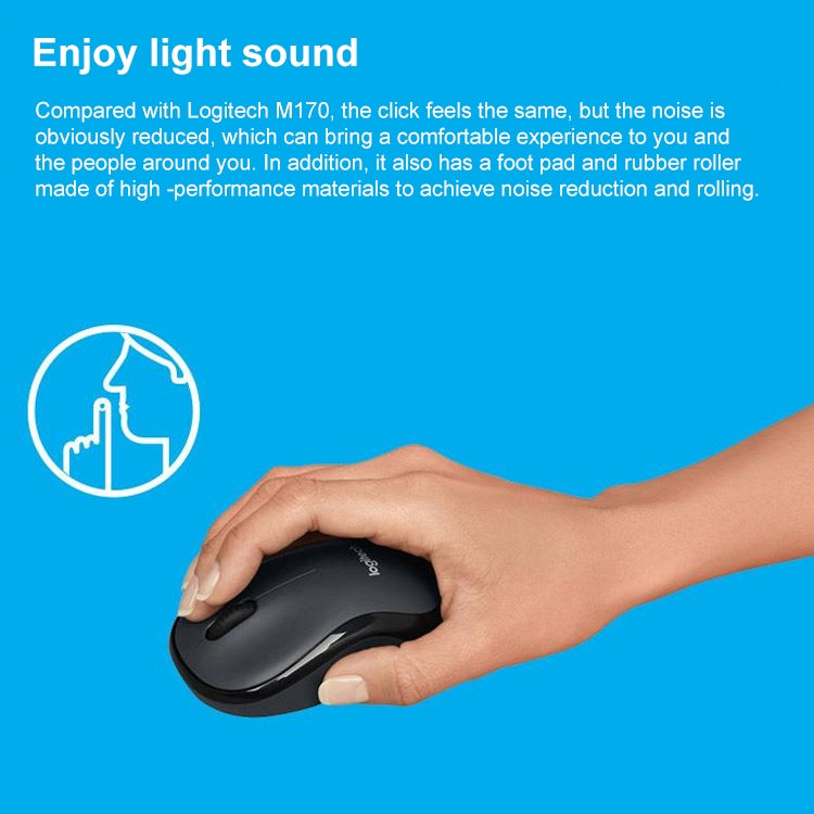 Logitech M220 1200DPI 2.4GHz Ergonomic Wireless Mouse (Blue)