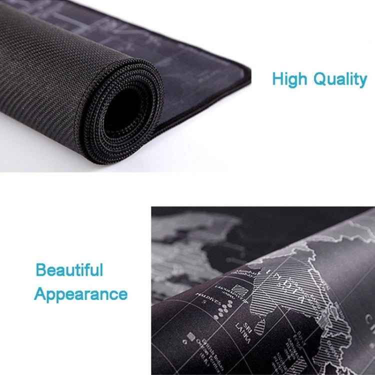 Extended Large Anti-Slip World Map Pattern Soft Rubber Smooth Cloth Surface Game Mouse Pad Keyboard Mat, Size: 100 x 50cm