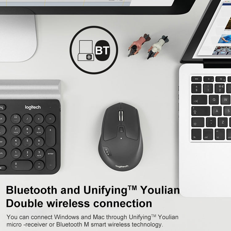 Logitech M720 1000DPI 2.4GHz Wireless Bluetooth Multimode Mouse (Black)
