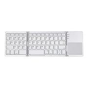 B033 Rechargeable 3-Folding 64 Keys Bluetooth Wireless Keyboard with Touchpad(Silver)