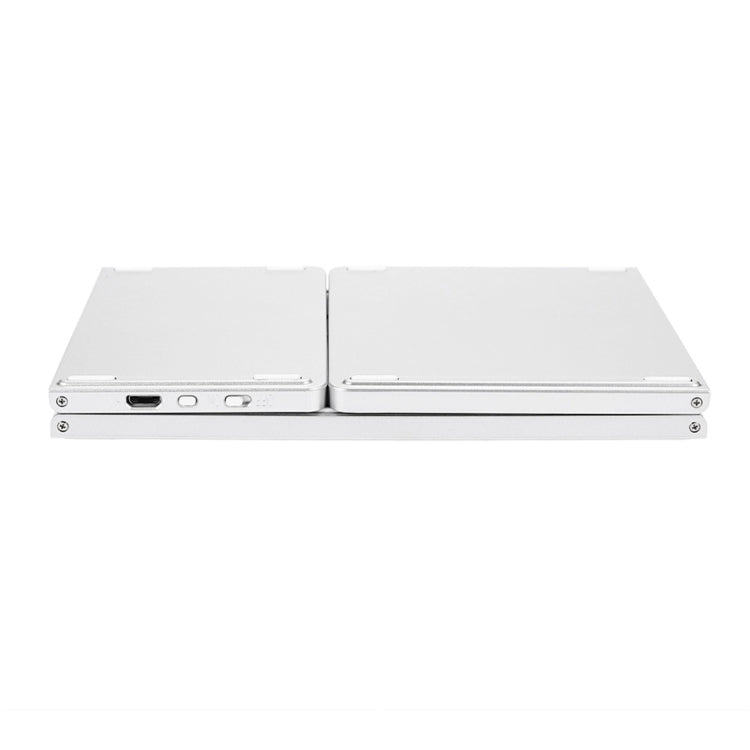 B033 Rechargeable 3-Folding 64 Keys Bluetooth Wireless Keyboard with Touchpad(Silver)