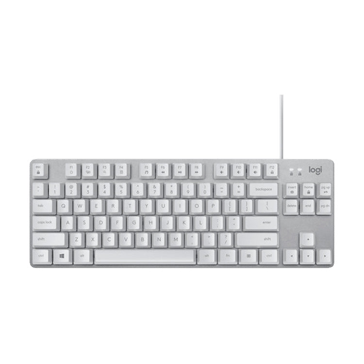 Logitech K835 Mini Mechanical Wired Keyboard, Green Shaft (White)