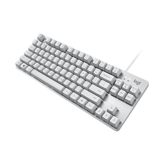 Logitech K835 Mini Mechanical Wired Keyboard, Green Shaft (White)