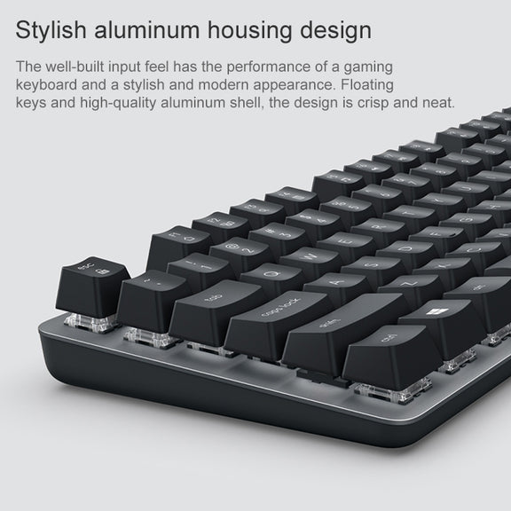 Logitech K835 Mini Mechanical Wired Keyboard, Green Shaft (White)