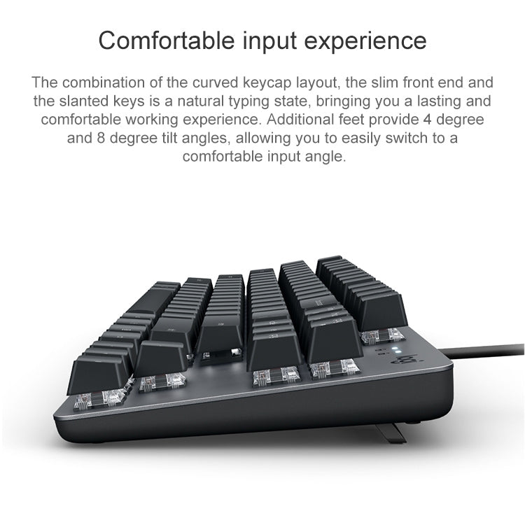 Logitech K835 Mini Mechanical Wired Keyboard, Green Shaft (White)