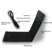 F66 Foldable Bluetooth Wireless 66 Keys Keyboard, Support Android / Windows / iOS (Silver)