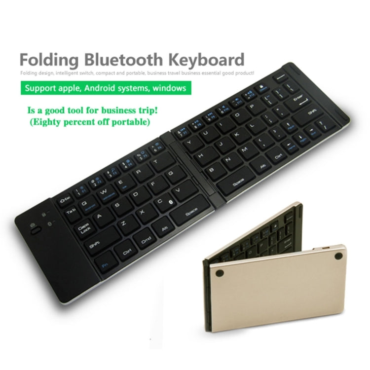 F66 Foldable Bluetooth Wireless 66 Keys Keyboard, Support Android / Windows / iOS (Silver)