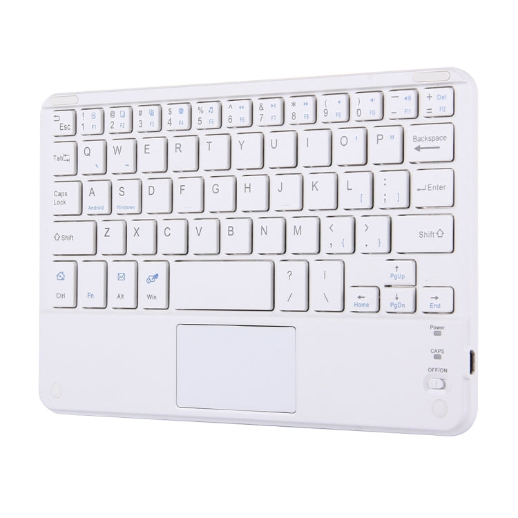 Bluetooth Wireless Keyboard with Touch Panel, Compatible with All Android & Windows 9 inch Tablets with Bluetooth Functions(White)