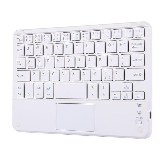 Bluetooth Wireless Keyboard with Touch Panel, Compatible with All Android & Windows 9 inch Tablets with Bluetooth Functions(White)