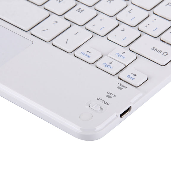 Bluetooth Wireless Keyboard with Touch Panel, Compatible with All Android & Windows 9 inch Tablets with Bluetooth Functions(White)
