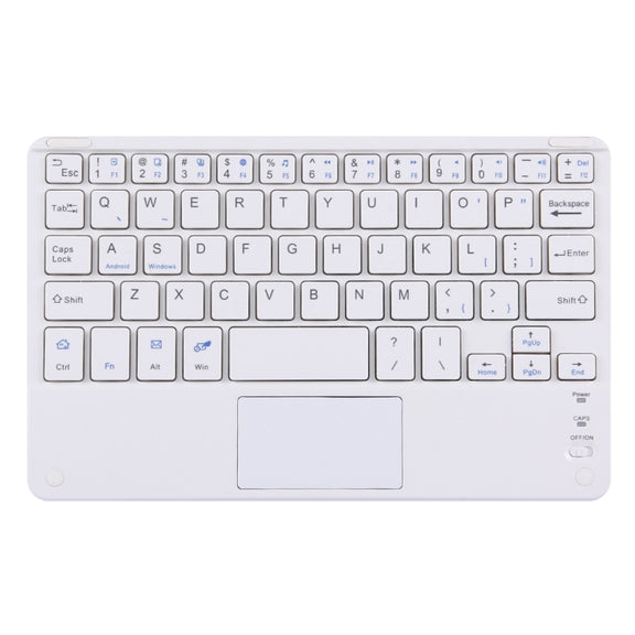 Bluetooth Wireless Keyboard with Touch Panel, Compatible with All Android & Windows 10 inch Tablets with Bluetooth Functions (White)