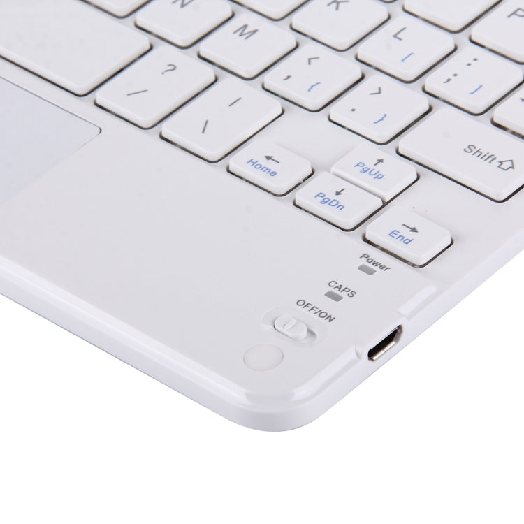 Bluetooth Wireless Keyboard with Touch Panel, Compatible with All Android & Windows 10 inch Tablets with Bluetooth Functions (White)