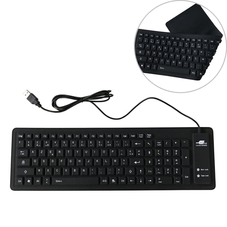 103 Key French USB Wired Silicone Water-resistant Keyboard Desktop Notebook Keyboard, Cable Length: 1.5m