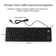 103 Key French USB Wired Silicone Water-resistant Keyboard Desktop Notebook Keyboard, Cable Length: 1.5m