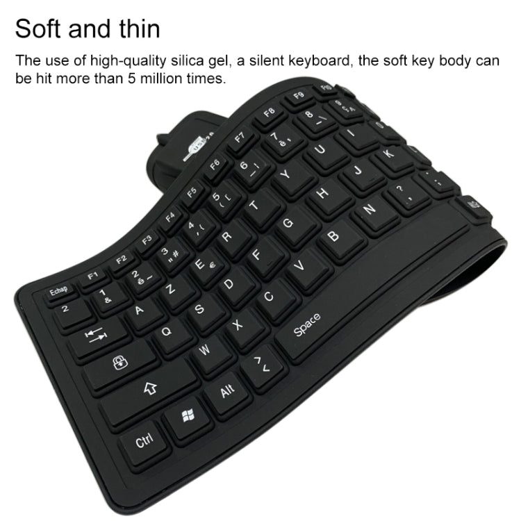 103 Key French USB Wired Silicone Water-resistant Keyboard Desktop Notebook Keyboard, Cable Length: 1.5m
