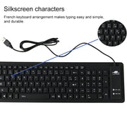 103 Key French USB Wired Silicone Water-resistant Keyboard Desktop Notebook Keyboard, Cable Length: 1.5m
