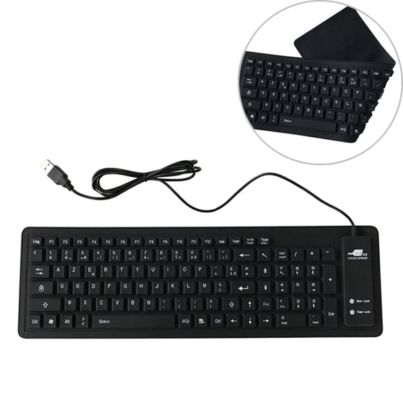 103 Key French USB Wired Silicone Water-resistant Keyboard Desktop Notebook Keyboard, Cable Length: 1.5m