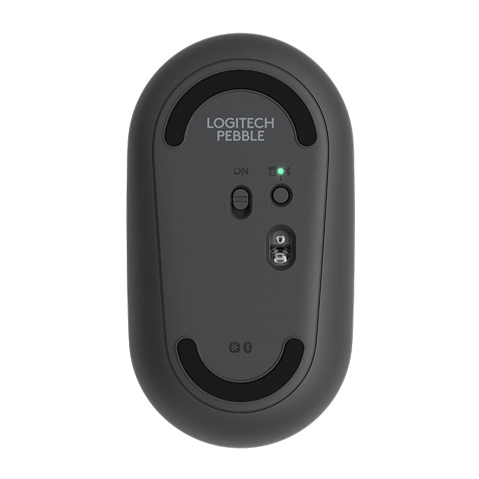 Logitech Pebble Cobblestone Shape Thin 3-keys 1000DPI Mute Wireless Bluetooth Optical Mouse, Wireless Range: 10m (Black)