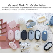 Logitech Pebble Cobblestone Shape Thin 3-keys 1000DPI Mute Wireless Bluetooth Optical Mouse, Wireless Range: 10m (Black)