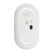 Logitech Pebble Cobblestone Shape Thin 3-keys 1000DPI Mute Wireless Bluetooth Optical Mouse, Wireless Range: 10m (White)