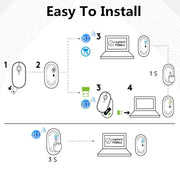 Logitech Pebble Cobblestone Shape Thin 3-keys 1000DPI Mute Wireless Bluetooth Optical Mouse, Wireless Range: 10m (White)