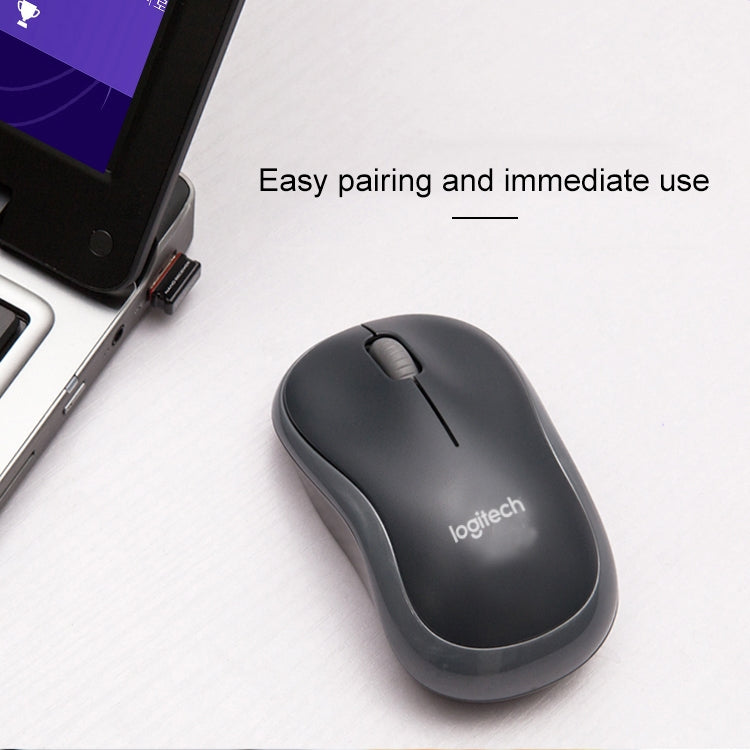 Logitech M186 Wireless Mouse Office Power Saving USB Laptop Desktop Computer Universal (Black Blue)