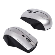 MZ-011 2.4GHz 1600DPI Wireless Rechargeable Optical Mouse with HUB Function(Black Silver)