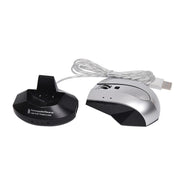 MZ-011 2.4GHz 1600DPI Wireless Rechargeable Optical Mouse with HUB Function(Black Silver)