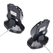MZ-011 2.4GHz 1600DPI Wireless Rechargeable Optical Mouse with HUB Function(Black)
