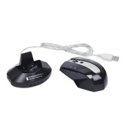 MZ-011 2.4GHz 1600DPI Wireless Rechargeable Optical Mouse with HUB Function(Black)