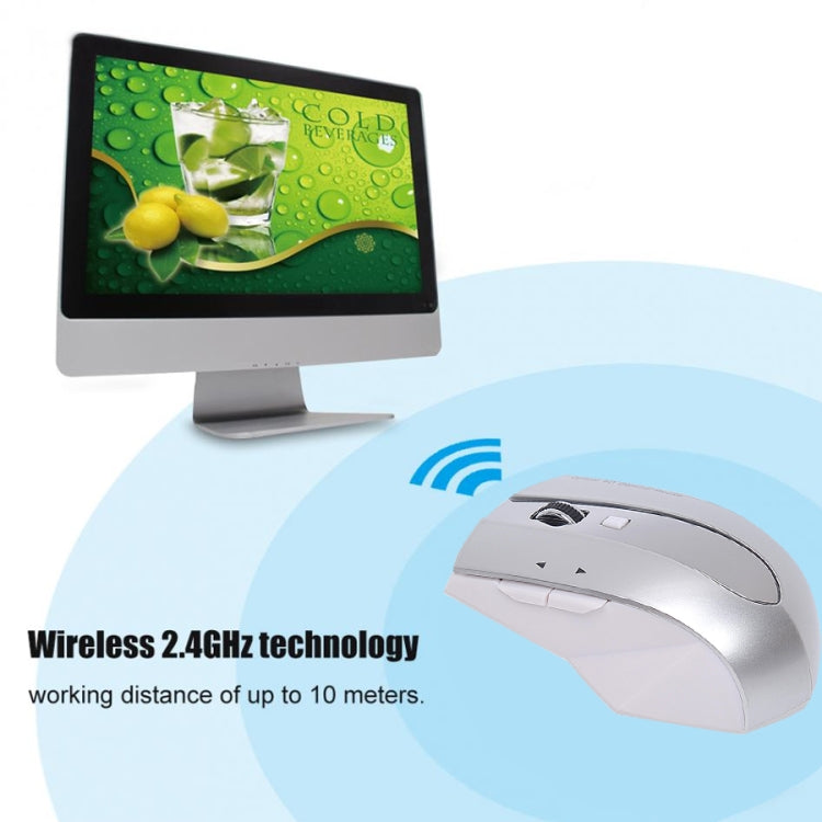 MZ-011 2.4GHz 1600DPI Wireless Rechargeable Optical Mouse with HUB Function(Blue)