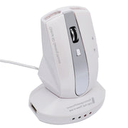 MZ-011 2.4GHz 1600DPI Wireless Rechargeable Optical Mouse with HUB Function(Pearl White)