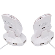 MZ-011 2.4GHz 1600DPI Wireless Rechargeable Optical Mouse with HUB Function(Pearl White)