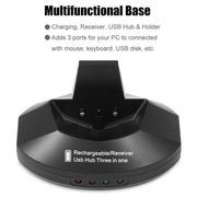 MZ-011 2.4GHz 1600DPI Wireless Rechargeable Optical Mouse with HUB Function(Silver)