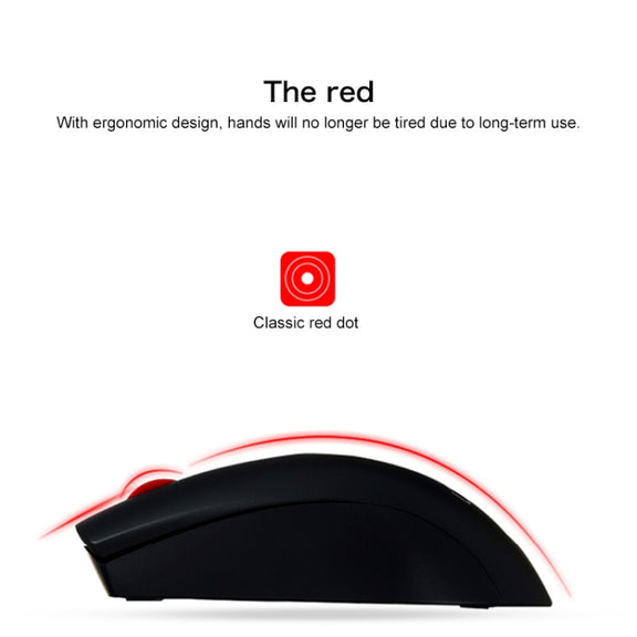 Lenovo M120 Pro Fashion Office Red Dot Wireless Mouse (Black)