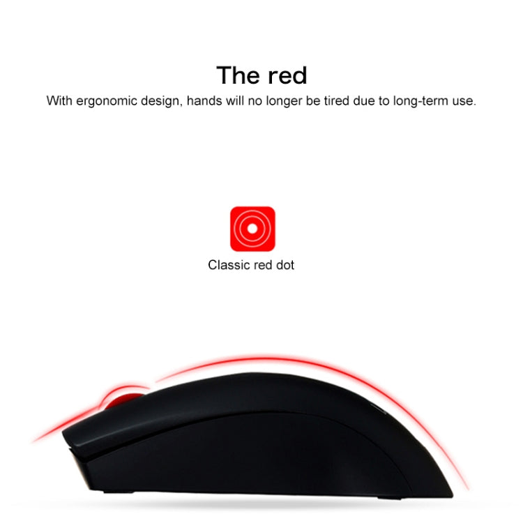 Lenovo M120 Pro Fashion Office Red Dot Wireless Mouse (Black)