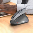 HXSJ T29 Bluetooth 3.0 Wireless Bluetooth 6-Keys 2400 DPI Adjustable Ergonomics Optical Vertical Mouse(Grey) - Wireless Mice by HXSJ | Online Shopping South Africa | PMC TechLife | Buy Now Pay Later Mobicred