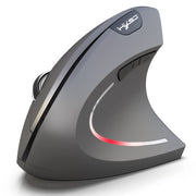 HXSJ T29 Bluetooth 3.0 Wireless Bluetooth 6-Keys 2400 DPI Adjustable Ergonomics Optical Vertical Mouse(Grey)